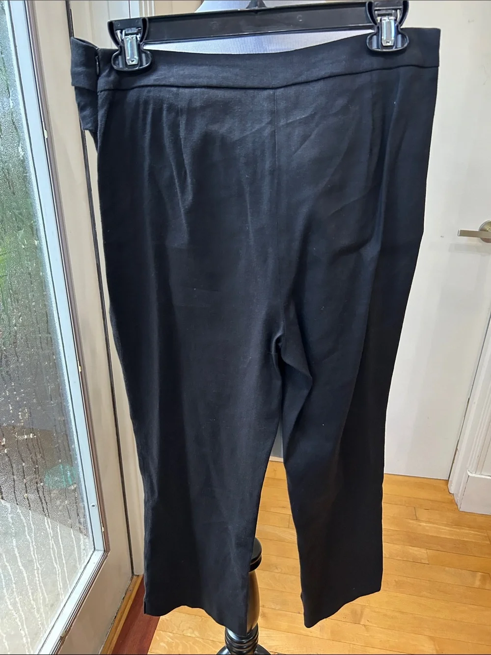 Zara Black Tie-Waist Cropped Pants
